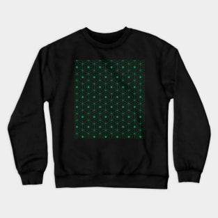 background with hexagon motif and green star Crewneck Sweatshirt